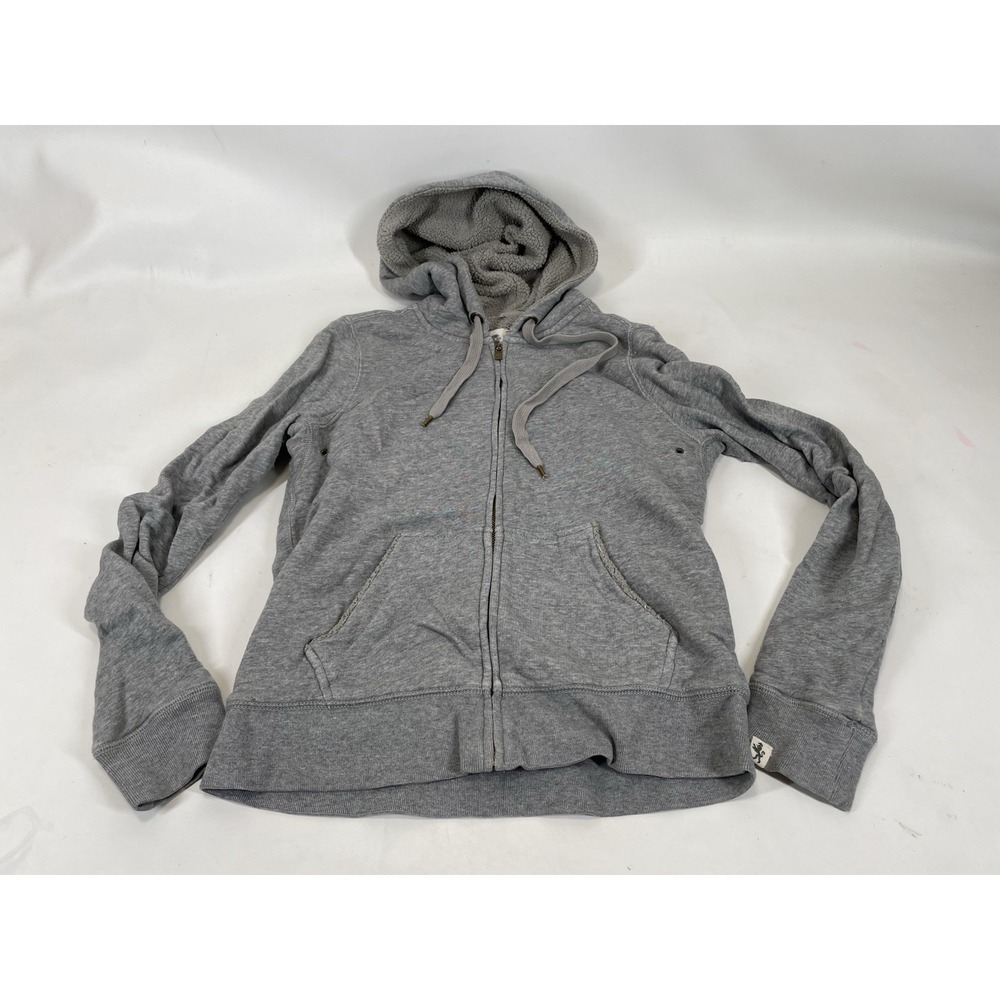 J Crew Vintage Fleece Full Zip Hooded Jacket Mens‎ Size S Gray